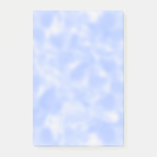 Blau und Weiß gesprenkelt Post-it Klebezettel (Vorderseite)