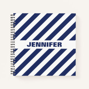 blau und weiß gestreift notizbuch