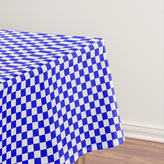 Blau und Weiß Gingham Checkered Tischdecke (Beispiel)