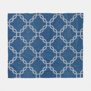 Blau und weiß Gitter Fleece Blanket