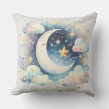 Blau und Weiß Halbmond Celestial Boho Moderne
