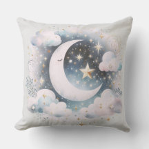 Blau und Weiß Halbmond Celestial Boho Moderne