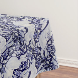 Blau und Weiß Kaninchen Floral Dedham Delft Tile  Tischdecke