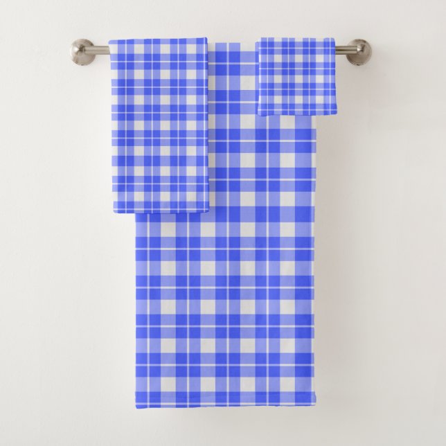 Blau und Weiß Kariert Badhandtuch Set (Insitu)