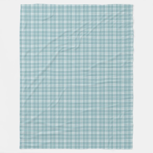 Blau und Weiß Kariert Fleecedecke (Vorderseite)