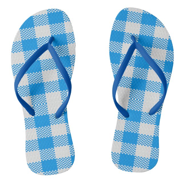 Blau und weiß kariert flip flops (Fußbett)
