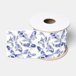 Blau und Weiß Koi Ripsband