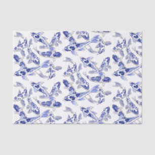 Blau und Weiß Koi Seidenpapier