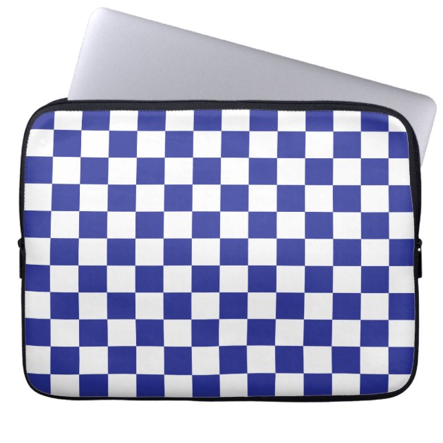 Blau und Weiß Laptopschutzhülle (Vorderseite)