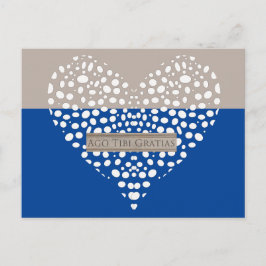 Blau und Weiß Latein Danke Karte