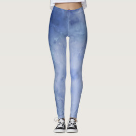 Blau und Weiß Leggings