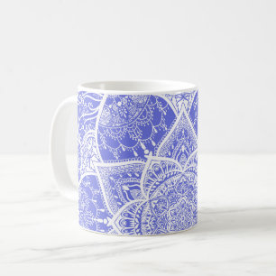 Blau und Weiß Mandala - Loergann in Bluebell Kaffeetasse