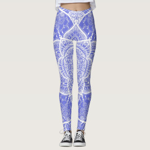 Blau und Weiß Mandala - Loergann in Bluebell Leggings
