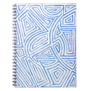 Blau und Weiß "Maze" Muster Spiral Notebook Notizblock