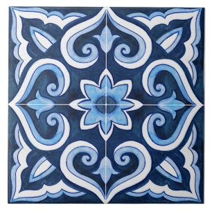 Blau und Weiß Mittelmeer Fliese