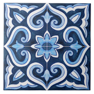 Blau und Weiß Mittelmeer Fliese