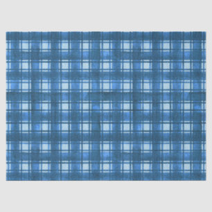 Blau und Weiß Moderne Denim Karierte Muster Seidenpapier