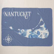 Blau und Weiß Nantucket Sherpa Blanket