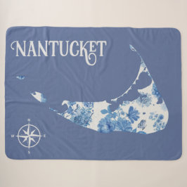 Blau und Weiß Nantucket Sherpa Blanket Sherpadecke
