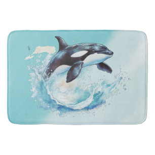 Blau und Weiß Ocra Ozean Strand Nautical Badematte