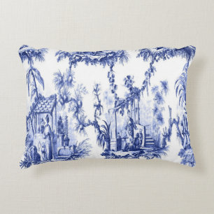 Blau und Weiß Orientale Chinoiserie Dekokissen