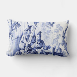Blau und Weiß Orientale Chinoiserie Lendenkissen