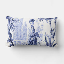 Blau und Weiß Orientale Chinoiserie Lendenkissen