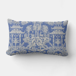 Blau und Weiß Orientale Chinoiserie Lendenkissen