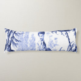 Blau und Weiß Orientale Chinoiserie Seitenschläferkissen