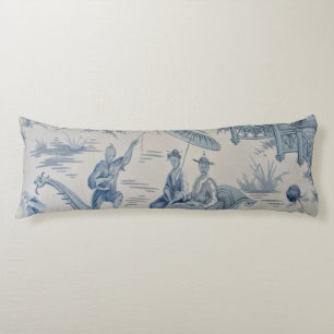 Blau und Weiß Orientale Chinoiserie Seitenschläferkissen