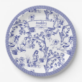Blau und Weiß Pappteller