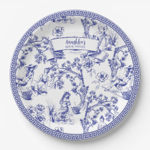 Blau und Weiß Pappteller