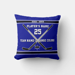 Blau und Weiß, Personalisierte Hockeygeschenke Kissen