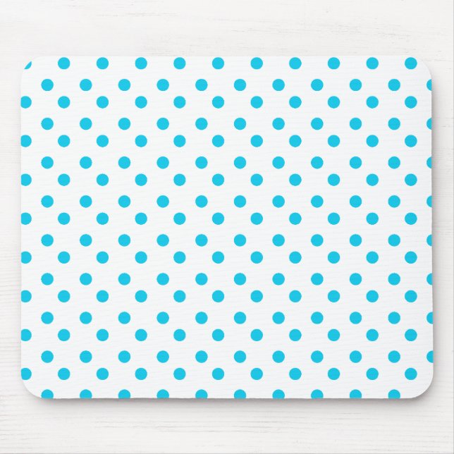Blau und Weiß punktiert Mousepad (Vorne)