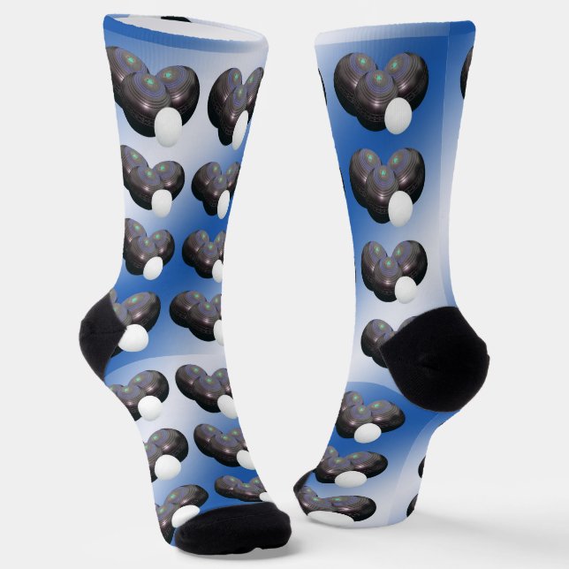 Blau und Weiß, Rasenbowle Socken (Gewinkelt)