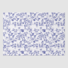 Blau und Weiß Seidenpapier