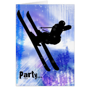 Blau und Weiß spritzt mit Ski-Sprung