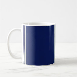 Blau und Weiß Streifen mit schwarzen Akzenten Kaffeetasse