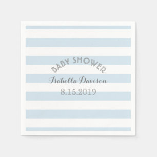 Blau und Weiß stripes Babyparty Papierservietten