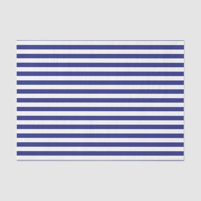 Blau und Weiß Stripes Seidenpapier (Vorderseite)