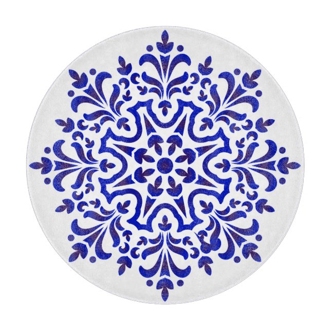 Blau und Weiß Talavera Vier Schneidebrett (Vorderseite)
