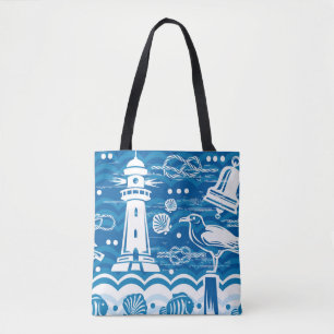 Blau und Weiß Tasche