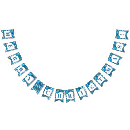 Blau und Weiß Thema Frohe Weihnachten Wimpelkette