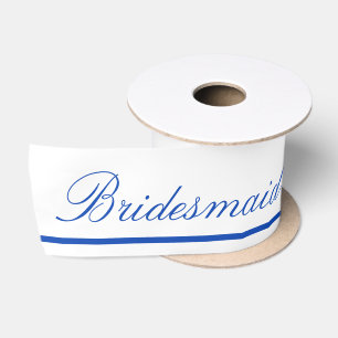 Blau und Weiß übersät Ribbon Satinband