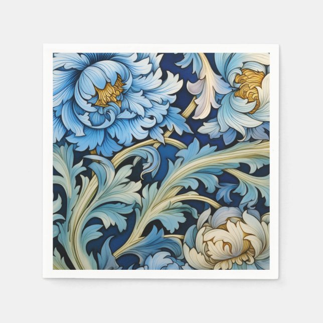 Blau und Weiß, Vintag Serviette (Vorderseite)