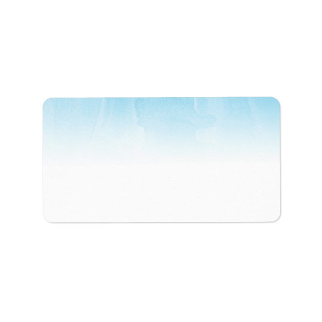 Blau und Weiß Wasserfarben Ombre Blank Adressaufkleber (Vorne)