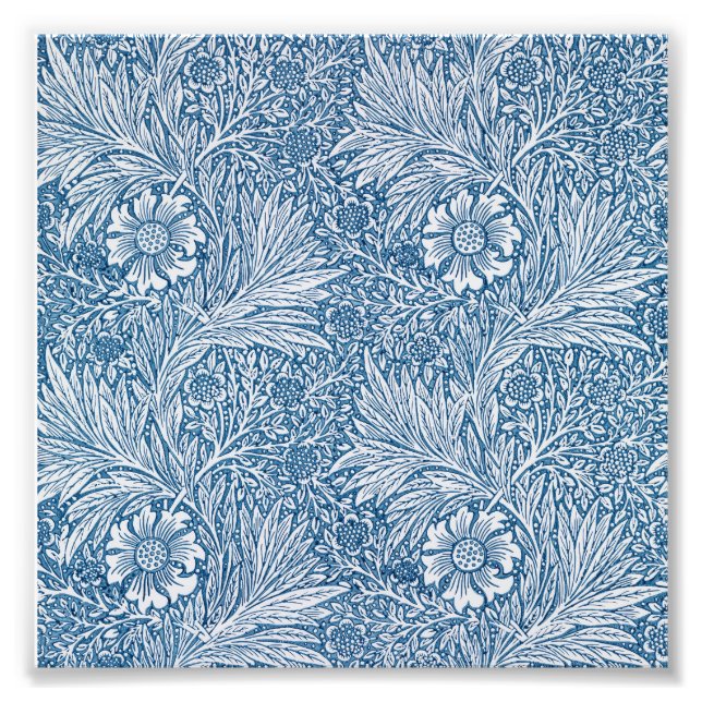 Blau und Weiß William Morris Fotodruck (Vorne)