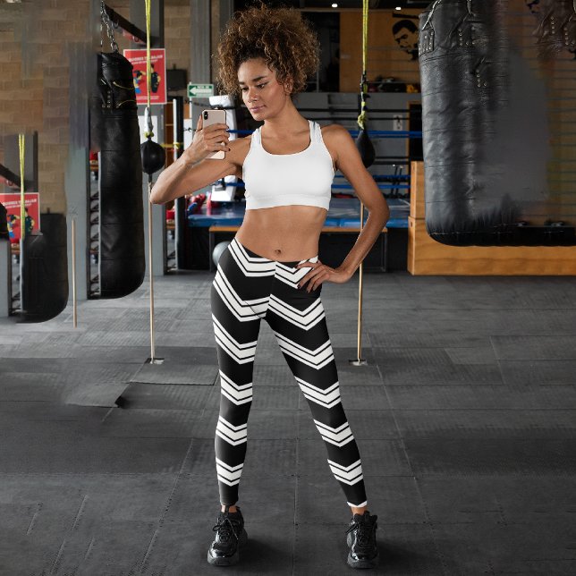 Blau und Weiß Zickzack Capri Leggings (Von Creator hochgeladen)