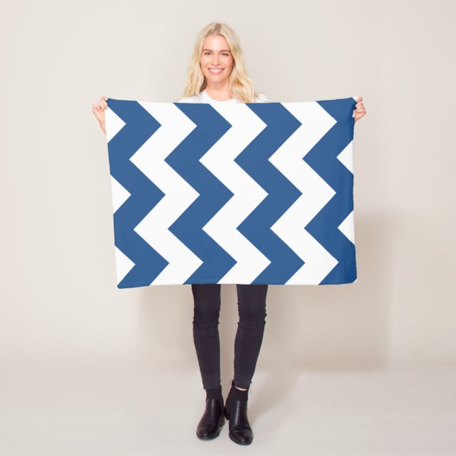 Blau und Weiß Zickzack Fleecedecke (Beispiel)