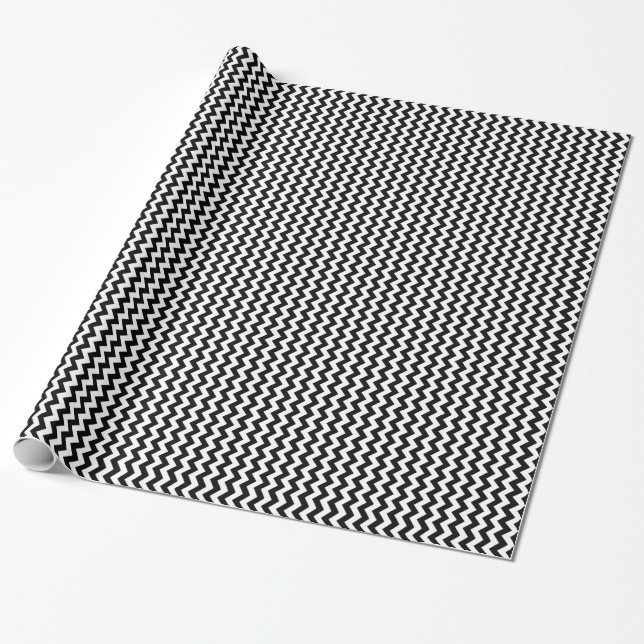 Blau und Weiß Zickzack Zig Zag Geschenkpapier (Ungerollt)